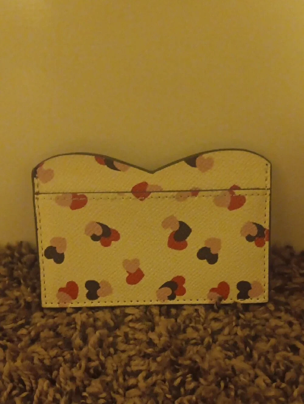Nanette Lepore Red Leather Card Wallet with Patterned Accent
